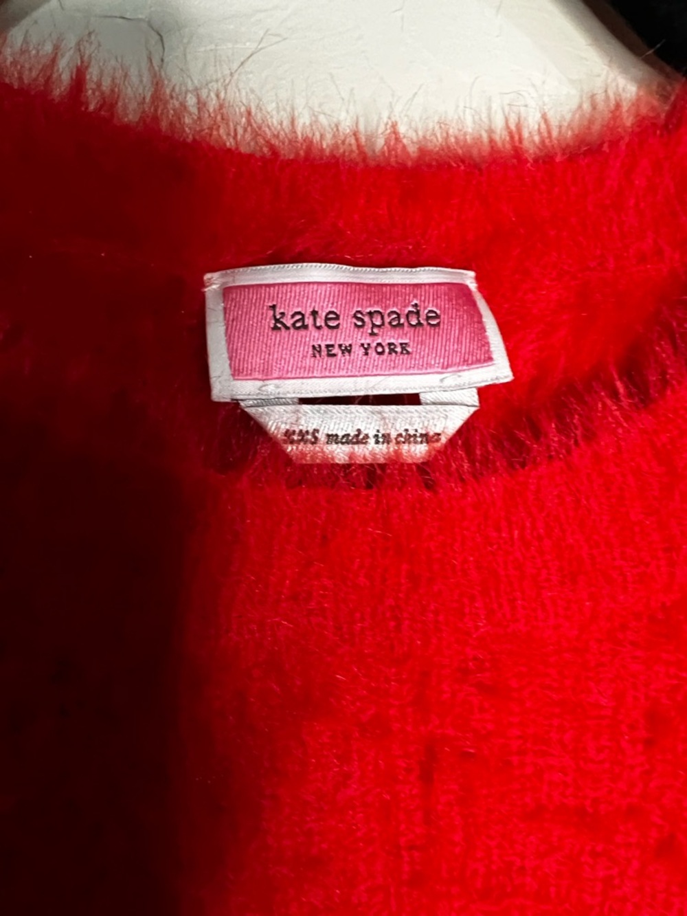Kate Spade Courtland Mainland Red Eyelash Crewneck Quiet Luxury Sweater - Picture 5 of 8